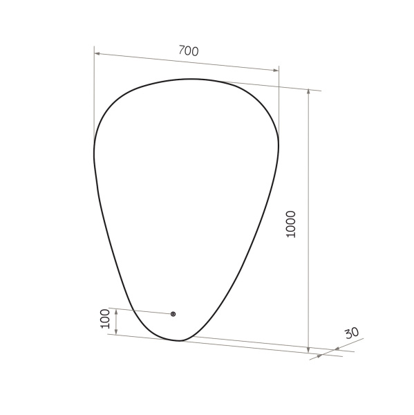 Зеркало SINTESI WALLY 70 с LED-подсветкой 700х1000 SIN-SPEC-WALLY-VERTIC-70 фото