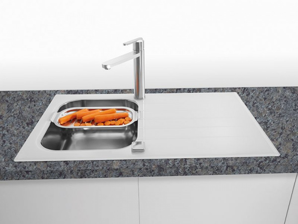 Мойка для кухни Alveus Glassix 10 белый 860X500 фото