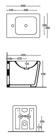 Биде напольное Althea Ceramica Outline 40117 с декором фото