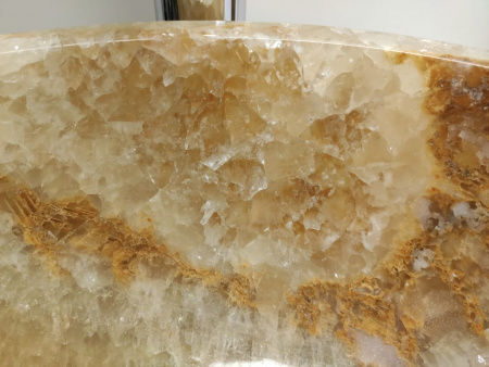 Накладная раковина из оникса Indo Bowl Yellow Small TinLip BO-00331 фото