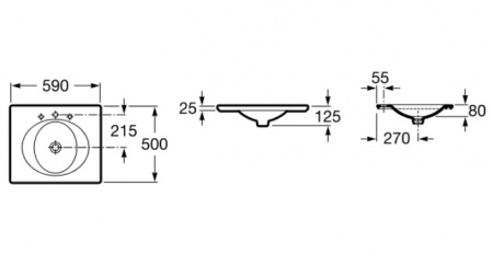 Раковина встраиваемая Roca Kalahari 327894000 59 см фото