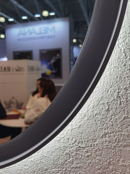 Зеркало с подсветкой, сенсорным выключателем Art&Max Napoli AM-Nap-800-DS-F-Grey 80x80 фото