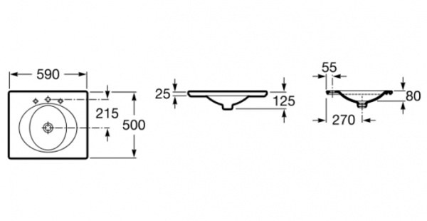 Раковина встраиваемая Roca Kalahari 327894000 59 см фото