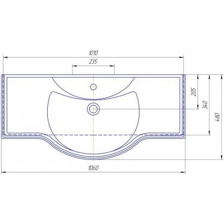 Мебельная полувстраиваемая раковина Kaksa Патина 003926 105 см фото