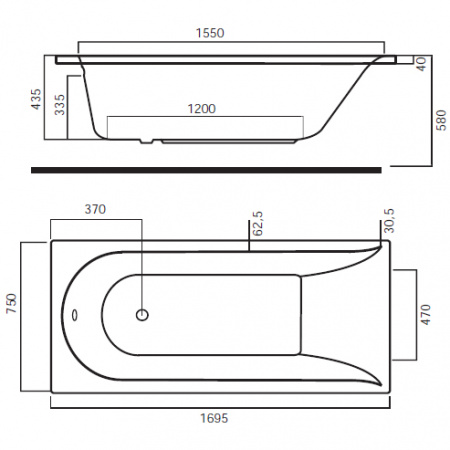 Ванна акриловая Am.Pm Inspire A0 W5AA-170-075W-A 170x75 фото