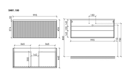 Тумба под раковину Sancos Snob R 1.0 SNR1.0100W Bianco фото