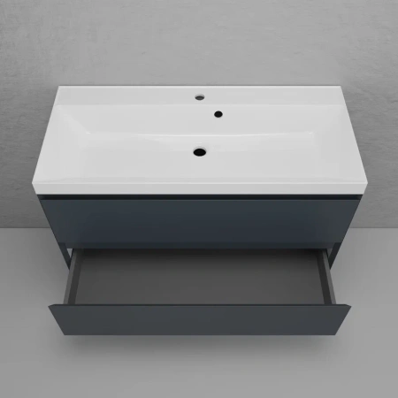 Тумба подвесная под раковину Style Line Манхэттен 100 ЛС-00002357 графит фото