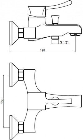 Смеситель для ванны с душем Kaiser Verona 29044 фото
