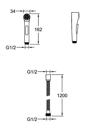 Гигиенический душ со смесителем Jacob Delafon Elate E25838-CP фото