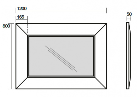 Зеркало Kerasan Bentley 918147 Frassino scuro 120x80 фото