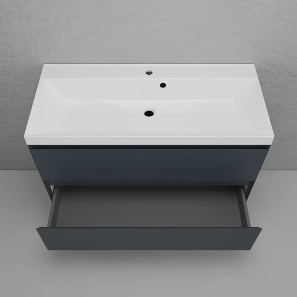 Тумба подвесная под раковину Style Line Манхэттен 100 ЛС-00002357 графит фото