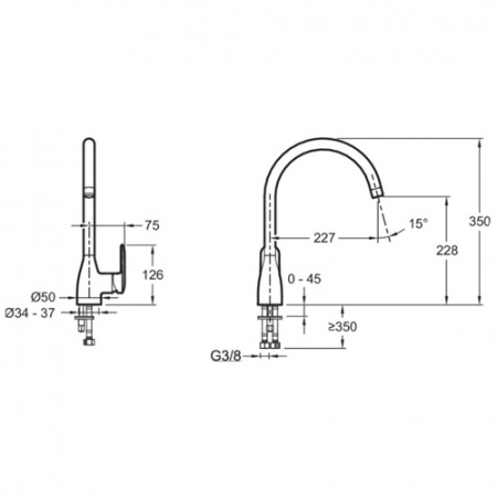 Смеситель для кухни Jacob Delafon Kumin E99477-CP фото