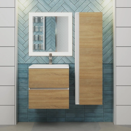 Тумба под раковину Uperwood Barsa 50 2937205250 белая/дуб сонома фото