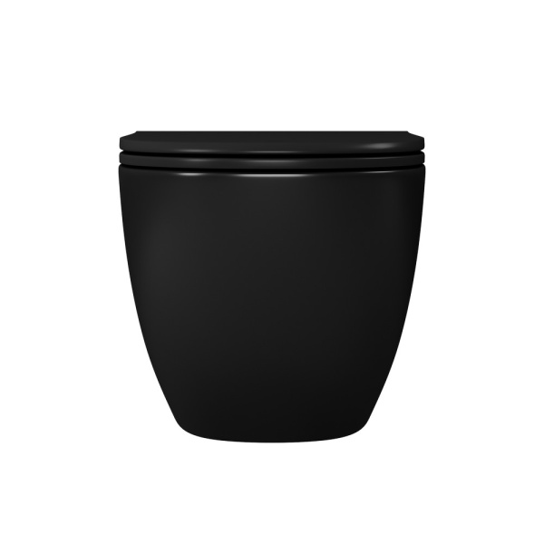 Подвесной унитаз без ободка D&K Matrix DT1396025 черный матовый фото