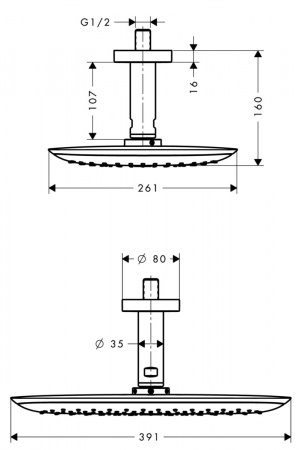Верхний тропический душ Hansgrohe PuraVida 400 1jet 27390400 фото