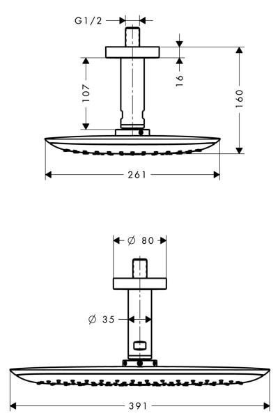 Верхний тропический душ Hansgrohe PuraVida 400 1jet 27390400 фото