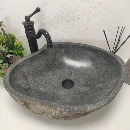 Накладная раковина из речного камня RS01499 (55*47*16) С9 фото