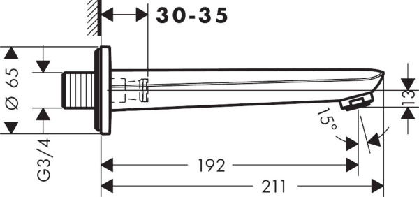 Излив на ванну Hansgrohe Novus 71320000 фото