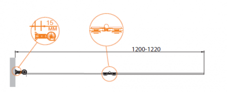 Шторка на ванну складная Cezares Royal Palace ROYAL PALACE-V-21-120/145-CP-G прозрачное стекло фото