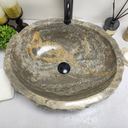 Накладная раковина из оникса Erozy Grey EO-00601 (53*43*15см) фото