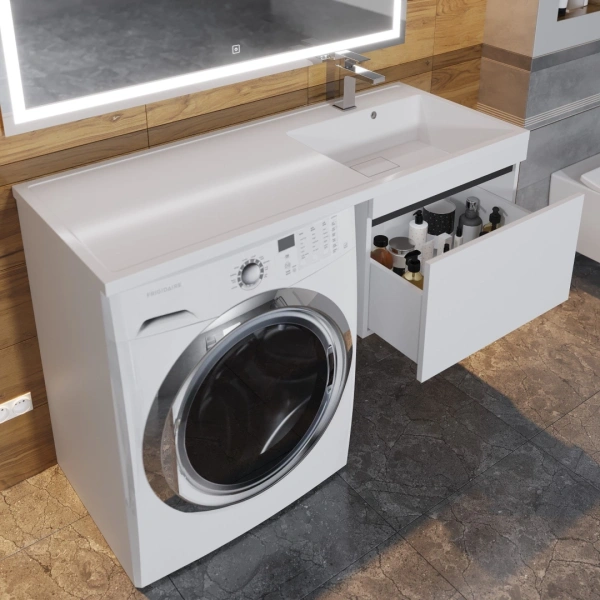 Тумба под стиральную машину Uperwood Magenta 5930205163 белая/графит фото
