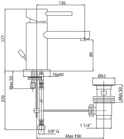 Смеситель для раковины Cezares Over OVER-LSM1-01-Cr фото
