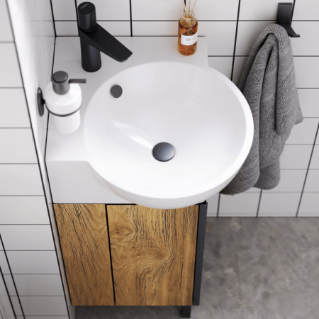 Тумба под раковину угловая Aqwella Porto 45 POR0104DB дуб балтийский фото