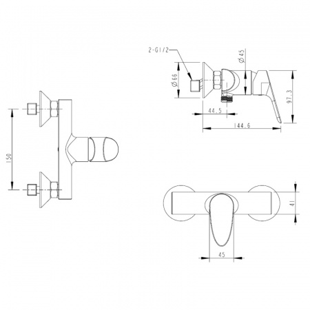 Смеситель для душа Bravat Drop F94898C фото