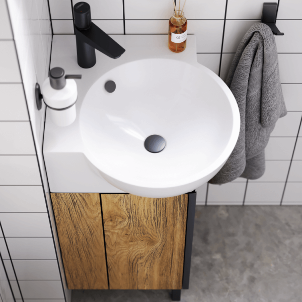 Тумба под раковину угловая Aqwella Porto 45 POR0104DB дуб балтийский фото