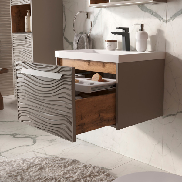 Тумба под раковину EQUIL Gleam 60 tpGLEAM60.1Y-25 амарок/дуб вотан фото