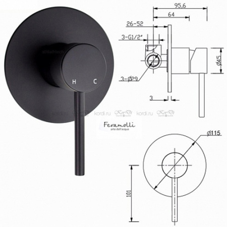 Душевая система скрытого монтажа Feramolli Ele BL217 фото
