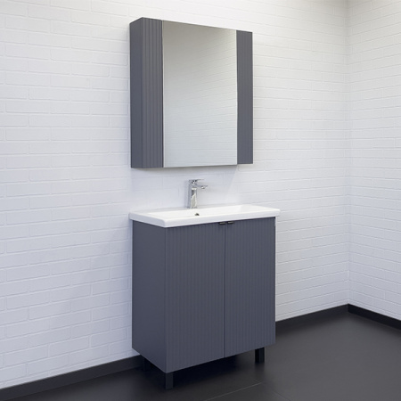 Зеркальный шкаф Comforty Лима 70 00-00004891 антрацит фото