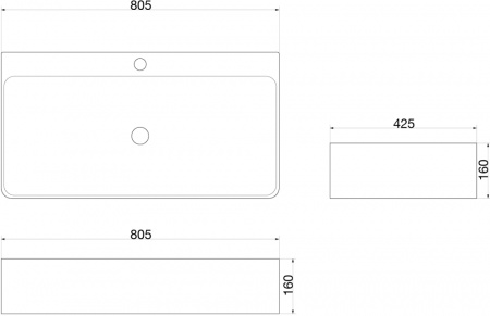 Накладная раковина SantiLine SL-1080 80x42 фото