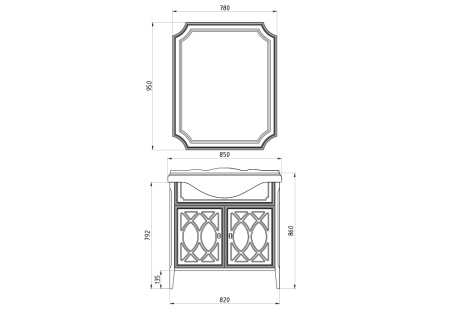 Зеркало ASB Woodline Миа 85 10101 фото