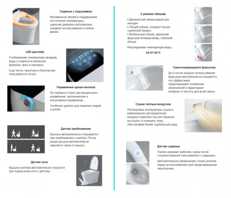 Электронный унитаз-биде импульсный Abber Bequem AC1119S с инсталляцией AC0101P2 фото