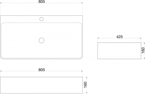 Накладная раковина SantiLine SL-1080 80x42 фото