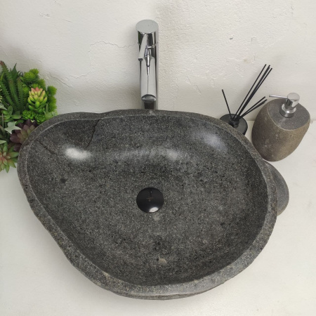 Накладная раковина из речного камня RS01379 (57*44*15) фото