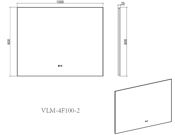 Зеркало с подсветкой в алюминиевой раме Vincea VLM-4F100BG-2 100x80 с сенсорным выключателем и функцией антизапотевания, брашированное золото фото