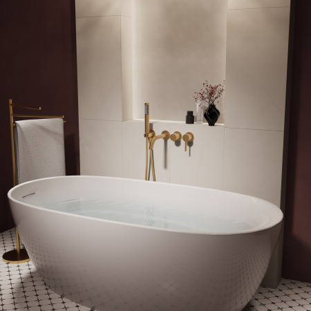 Смеситель для ванны с душем Vincea Villa VTFW-1VL1BG брашированное золото фото