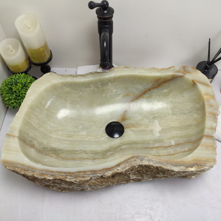 Накладная раковина из оникса Erozy Green EO-00517 (62*42*15cм) фото