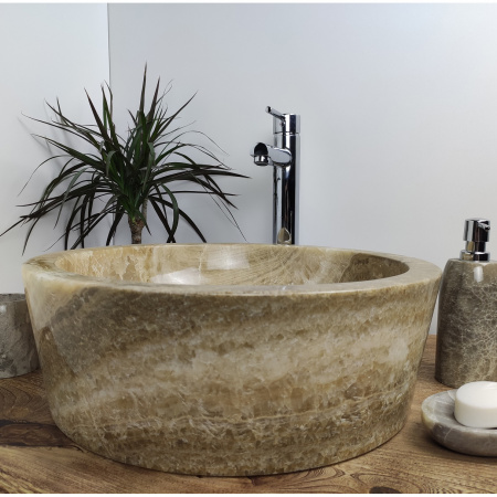 Накладная раковина из оникса Indo Drum Sunset Medium DO-00200 фото