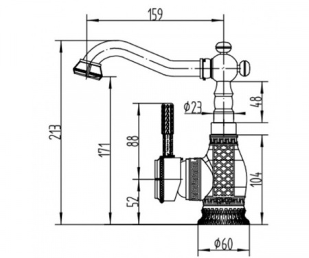 Смеситель для раковины Zorg Antic A 314U-BR фото