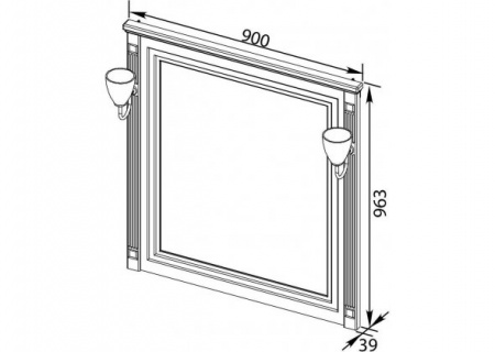 Зеркало Aquanet Паола 90 00181769 белый/серебро фото