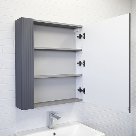 Зеркальный шкаф Comforty Лима 70 00-00004891 антрацит фото