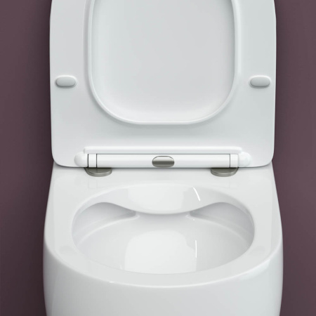 Унитаз подвесной безободковый Ceramica Nova Play Rimless CN3001 белый, с сиденьем фото