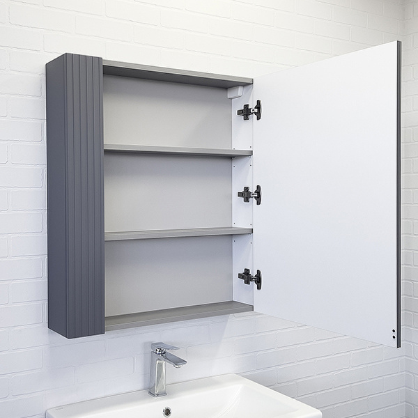 Зеркальный шкаф Comforty Лима 70 00-00004891 антрацит фото