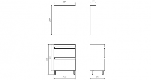 Зеркало АСБ Мебель Коста 60 11482 фото