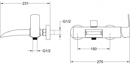 Смеситель для ванны с душем Timo Lumi 4214/00Y фото