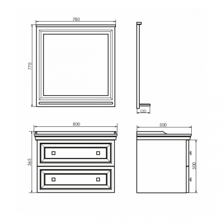 Зеркало Comforty Феррара-80 белый глянец фото