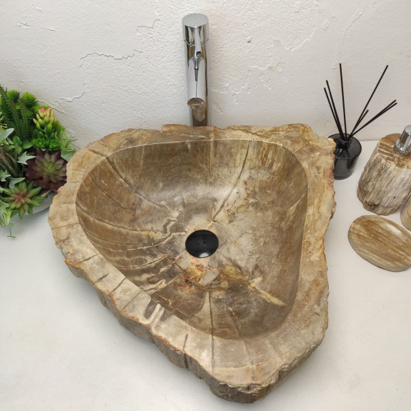 Накладная раковина из окаменелого дерева Fossil Basin OD-01248 (54*53*15) фото